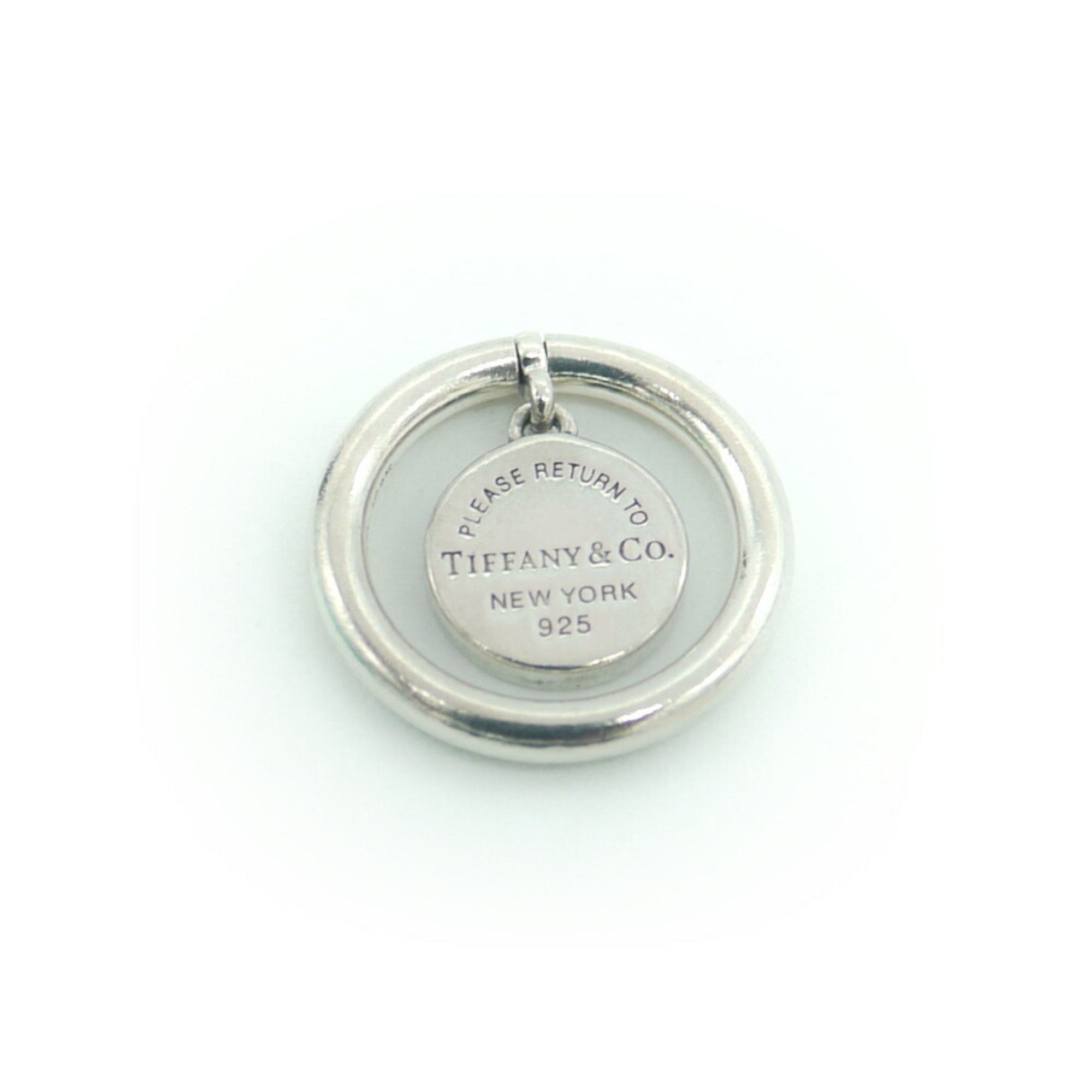 Tiffany & Co. Return Toe Round Tag Ring Silver 925 Size 7